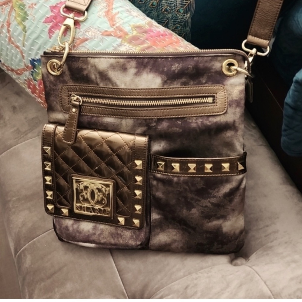 Sharif designed in NY handbag crossbody Gold tone a beautiful bag GUC